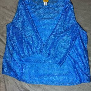 Ruly Rd Blue Lace 3/4 sleeve blouse